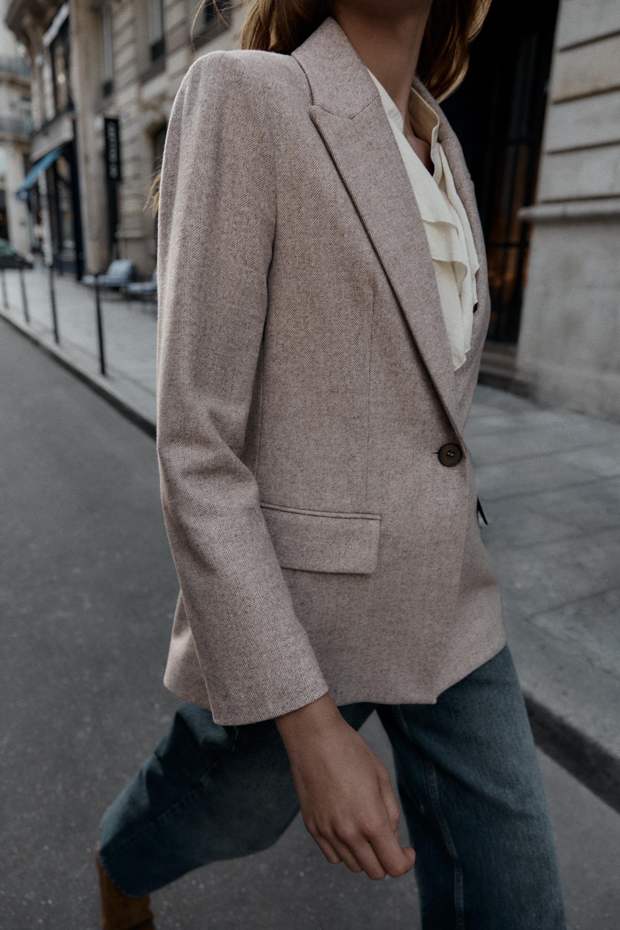 HERRINGBONE WOOL BLAZER